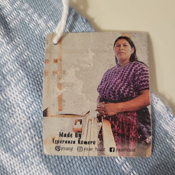 Pixan Light Blue Guatemalan Hand Woven Infinity Scarf - Picture 8 of 16